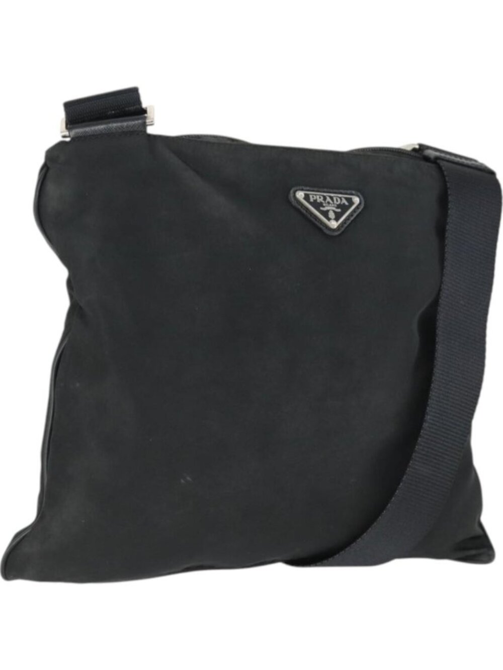 PRADA Shoulder Bag Nylon Black Silver